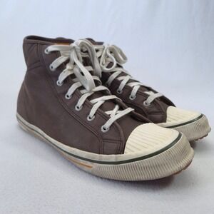 Tretorn Brown Leather High Top Sneakers Lace Up Rubber Toe Cap Size 10.5